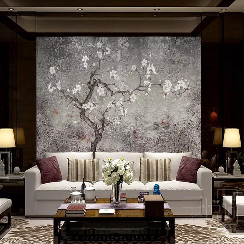 plum-flower-hand-painted-flowers-and-birds-professional-production-murals-wholesale-wallpaper-mural-poster-photo-wall-chinoiserie-papier-peint