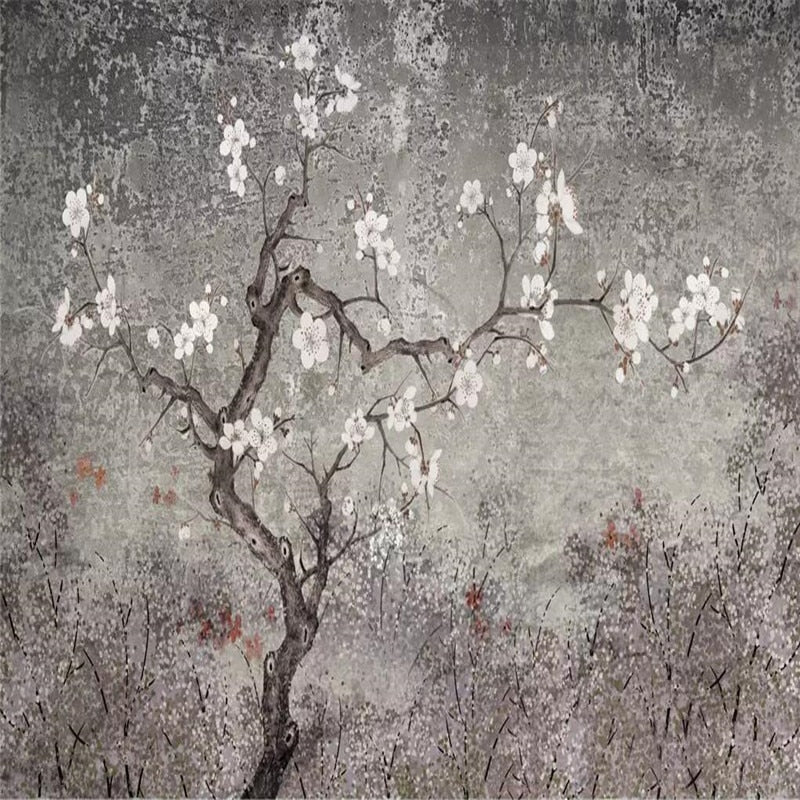 plum-flower-hand-painted-flowers-and-birds-professional-production-murals-wholesale-wallpaper-mural-poster-photo-wall-chinoiserie-papier-peint