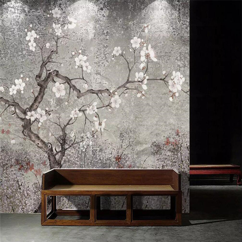 plum-flower-hand-painted-flowers-and-birds-professional-production-murals-wholesale-wallpaper-mural-poster-photo-wall-chinoiserie-papier-peint