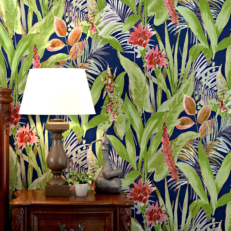 pure-paper-wallpaper-roll-pastoral-style-green-plant-leaves-flowers-bedroom-living-room-tv-background-wall-papers-home-decor-3d-papier-peint
