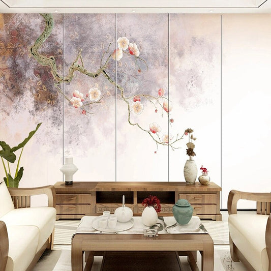 custom-mural-wallpaper-papier-peint-papel-de-parede-wall-decor-ideas-for-bedroom-living-room-dining-room-wallcovering-Retro-Meticulous-Plum-Blossom