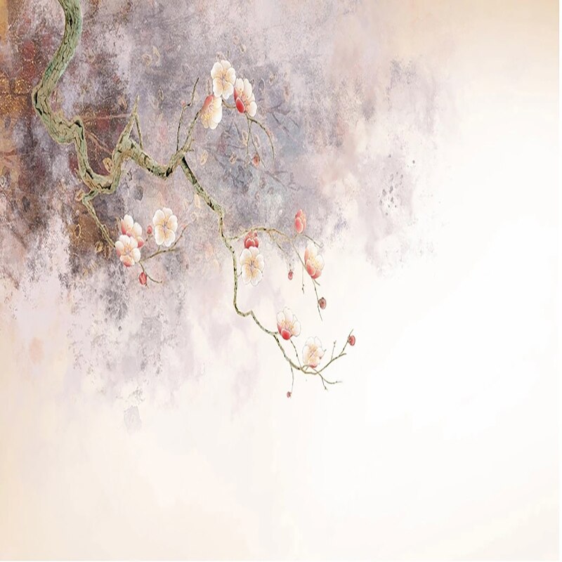 custom-mural-wallpaper-papier-peint-papel-de-parede-wall-decor-ideas-for-bedroom-living-room-dining-room-wallcovering-Retro-Meticulous-Plum-Blossom