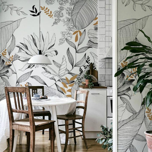 custom-wallpaper-mural-abstract-line-drawing-tropical-rainforest-plants-bedroom-living-room-background-wall-papel-de-parede-papier-peint