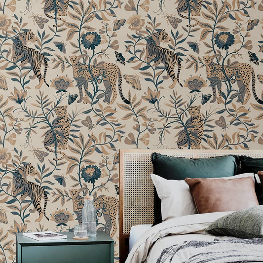 custom-wallpaper-3d-mural-tropical-jungle-animals-leopard-and-tiger-background-wall-papel-de-parede-papier-peint