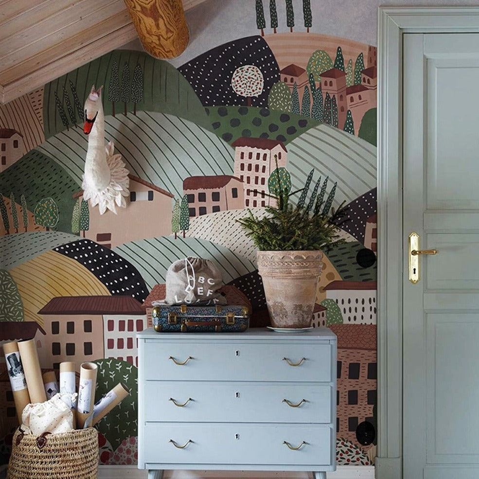 custom-nordic-town-street-art-mural-wallpaper-for-children-room-wallpaper-for-boy-girl-room-cartoon-background-3d-wall-paper-papier-peint