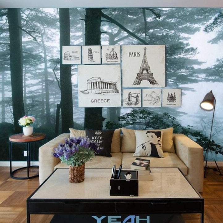 custom-mural-wallpaper-papier-peint-papel-de-parede-wall-decor-ideas-for-bedroom-living-room-dining-room-wallcovering-foggy-forest
