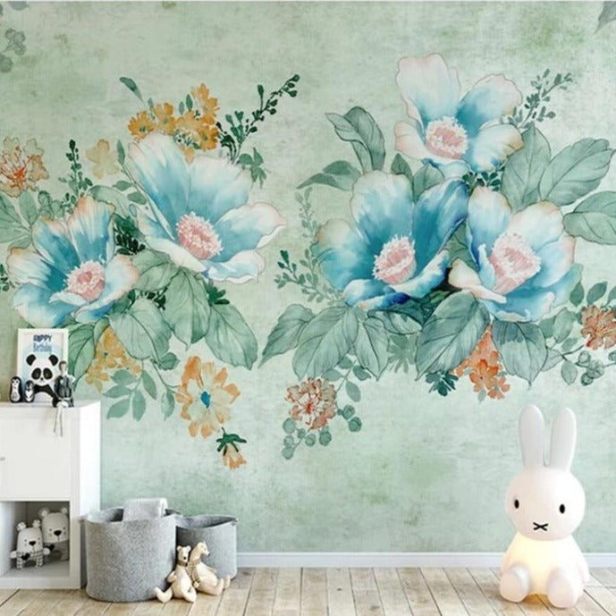 custom-mural-wallpaper-3d-living-room-bedroom-home-decor-wall-painting-papel-de-parede-papier-peint-hand-painted-flower-blue-green-floral-wallcovering