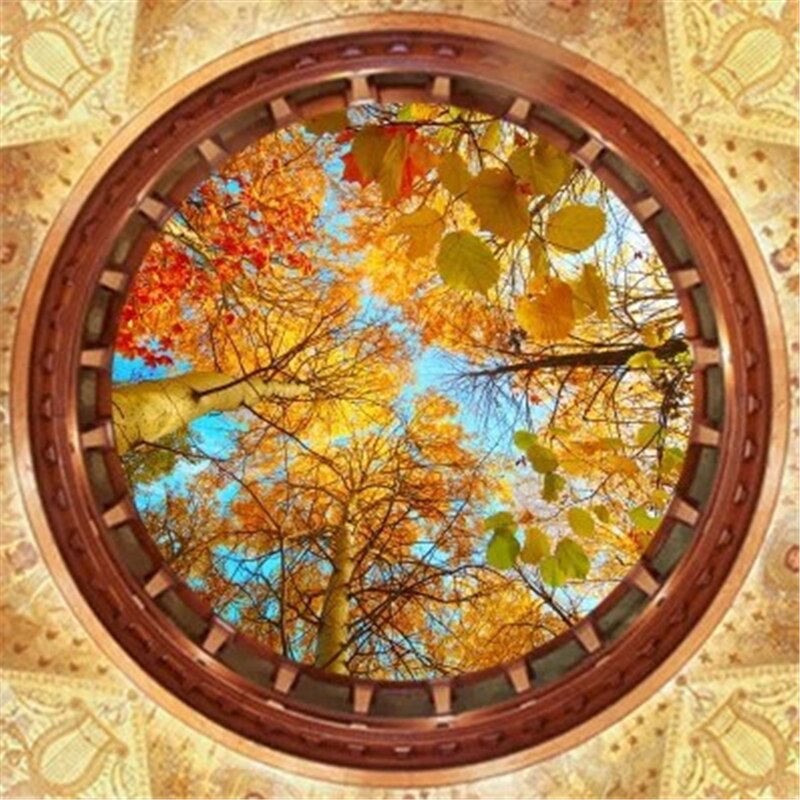 custom-3d-mural-wallpaper-papier-peint-ceiling-mural-interior-bedroom-dining-room-living-room-photo-wall-decoration-fall-colorful-forest