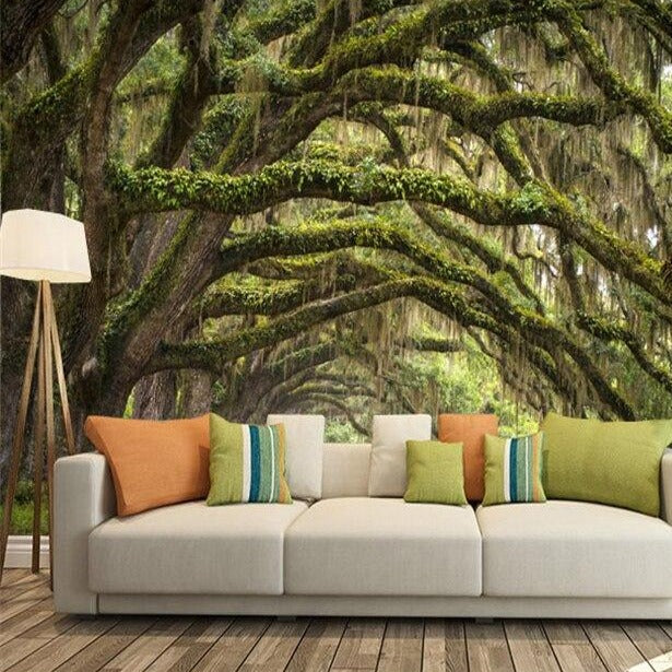 custom-3d-mural-wallpaper-papier-peint-green-forest-interior-bedroom-dining-room-living-room-photo-wall-decoration