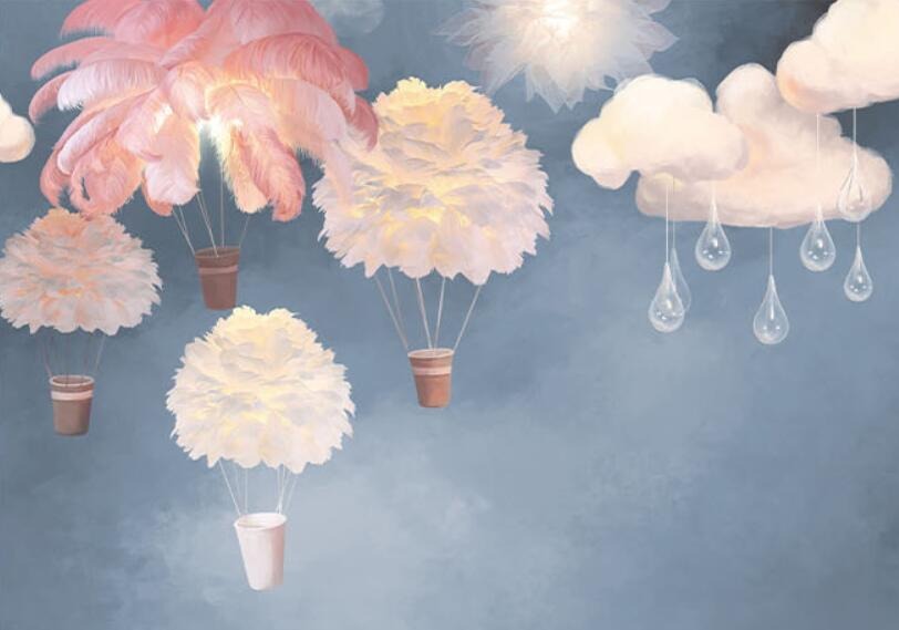custom-mural-wallpaper-papier-peint-papel-de-parede-wall-decor-ideas-for-bedroom-dining-room-wallcovering-Wall-Painting-feathers-Kids-Bedroom-nursery-decor