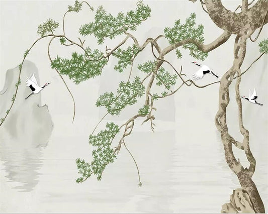 custom-wallpaper-3d-photo-murals-chinese-style-elegant-hand-painted-pine-landscape-painting-3d-wall-papers-home-decor-papier-peint