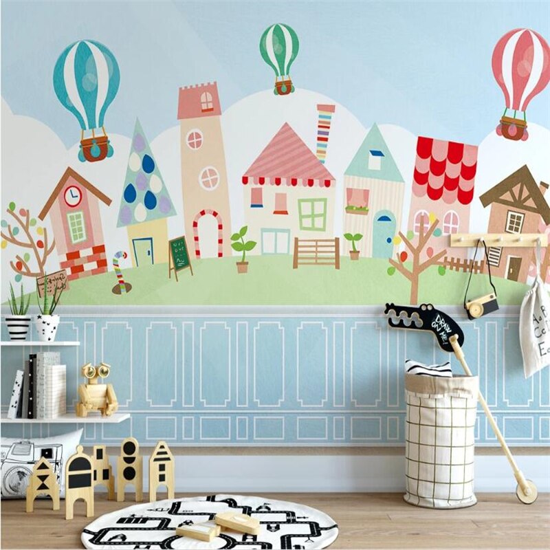 custom-wallpaper-mural-blue-cartoon-tree-cute-wallpaper-for-children-room-wallpapers-for-kids-background-3d-white-plaster-line-papier-peint