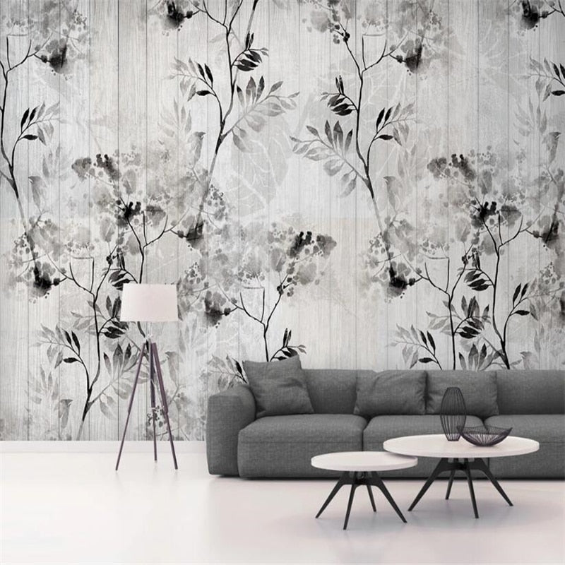 custom-wallpaper-mural-black-and-white-leaves-wooden-wallpapers-for-living-room-background-wall-stickers-decoration-murale-wall-paper-papier-peint-retro-nordic