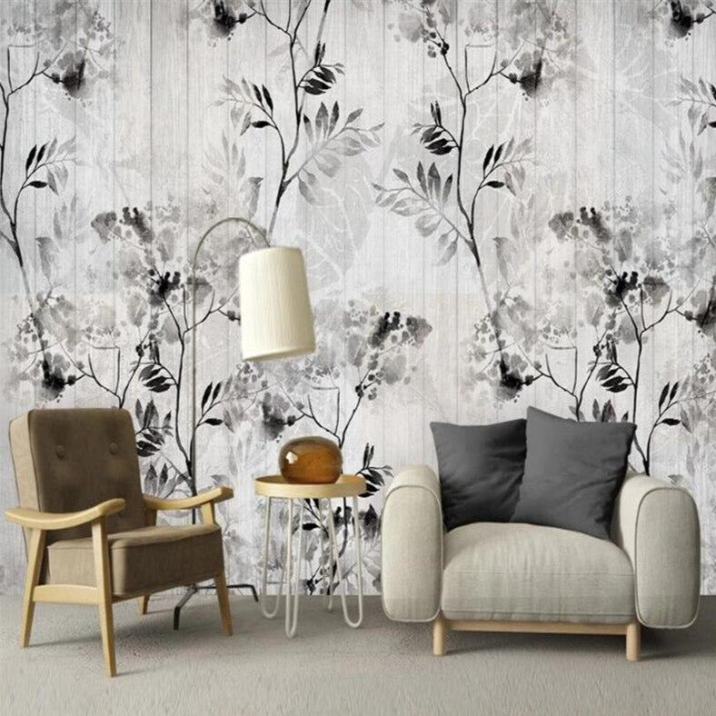 custom-wallpaper-mural-black-and-white-leaves-wooden-wallpapers-for-living-room-background-wall-stickers-decoration-murale-wall-paper-papier-peint-retro-nordic