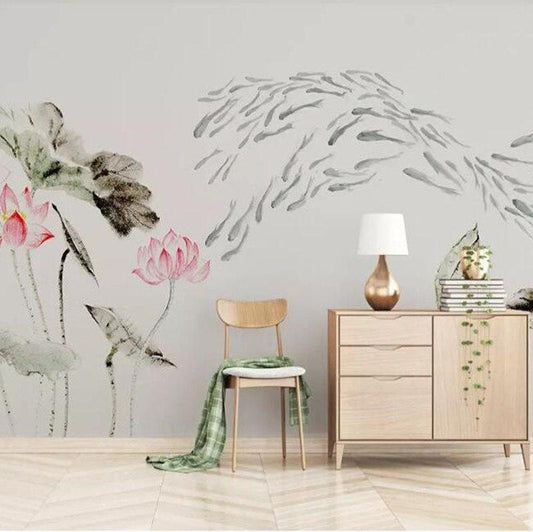 papel-de-parede-3d-custom-wall-stickers-chinese-ink-lotus-home-decoration-tv-background-3d-bedroom-mural-3d-wallpaper