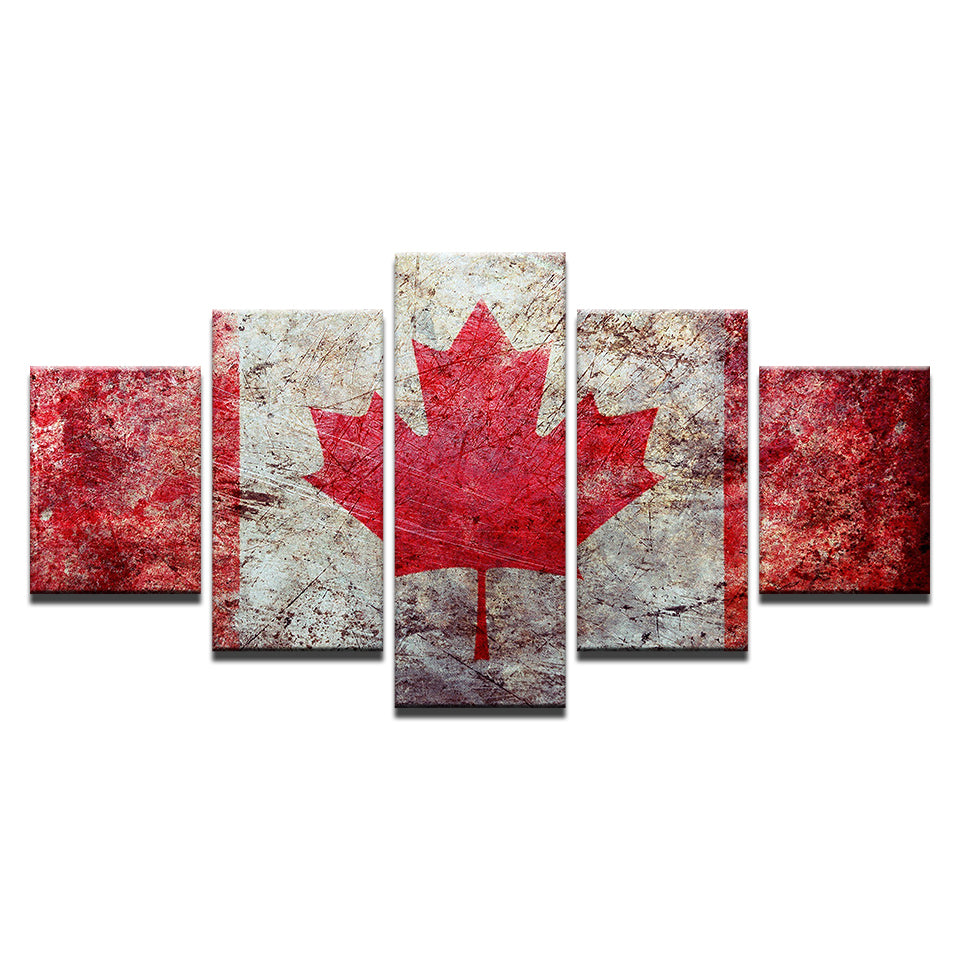 poster-canvas-painting-hd-wall-art-5-panel-canada-flag-modern-printing-type-pictures-modular-artwork-vintage-home-decoration