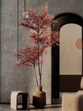 140CM Potted Artificial Plants Tree with-Red-Leaves-for-Home-Decor