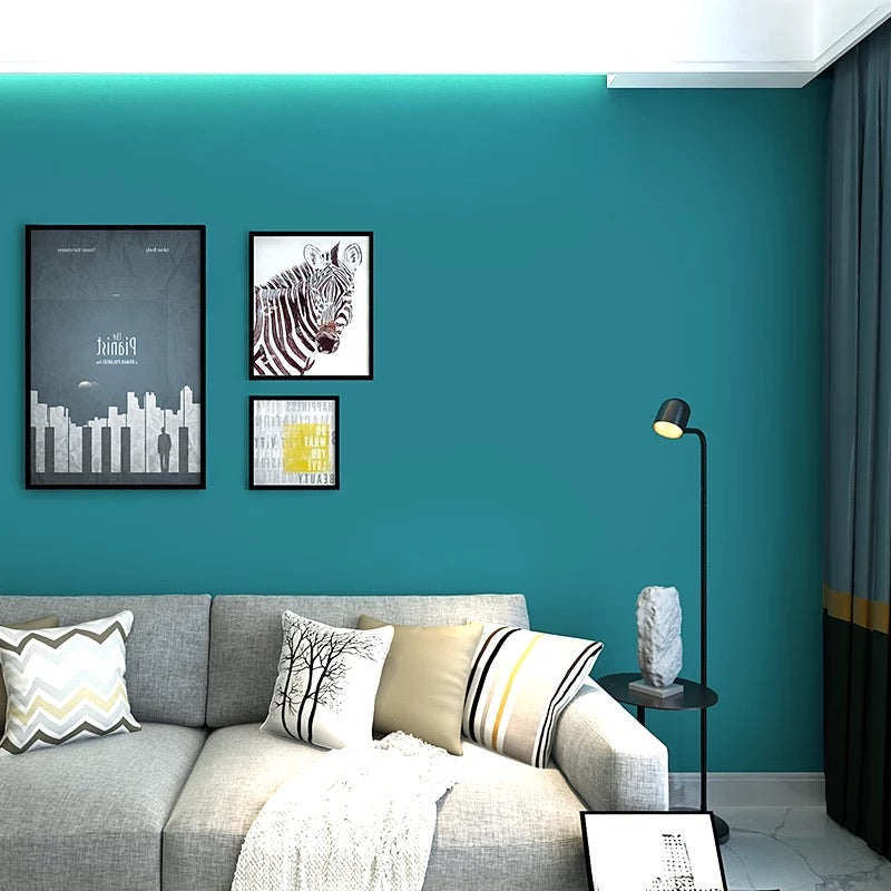 Nordic Style Minimalist Solid Color Wallpaper-Blue (5㎡)