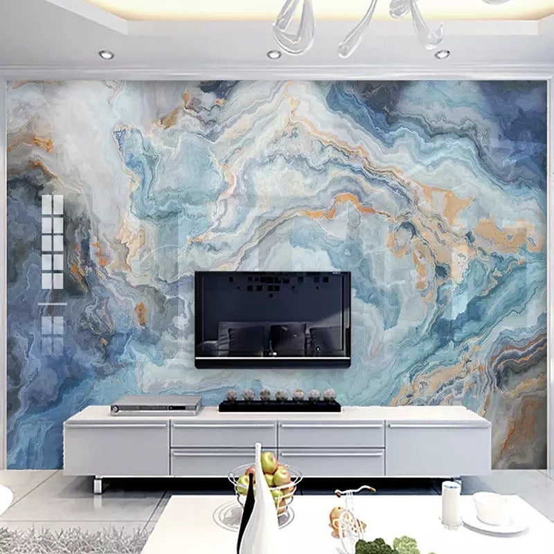 Custom Wallcovering Marble Effect Wallpaper Mural (㎡)