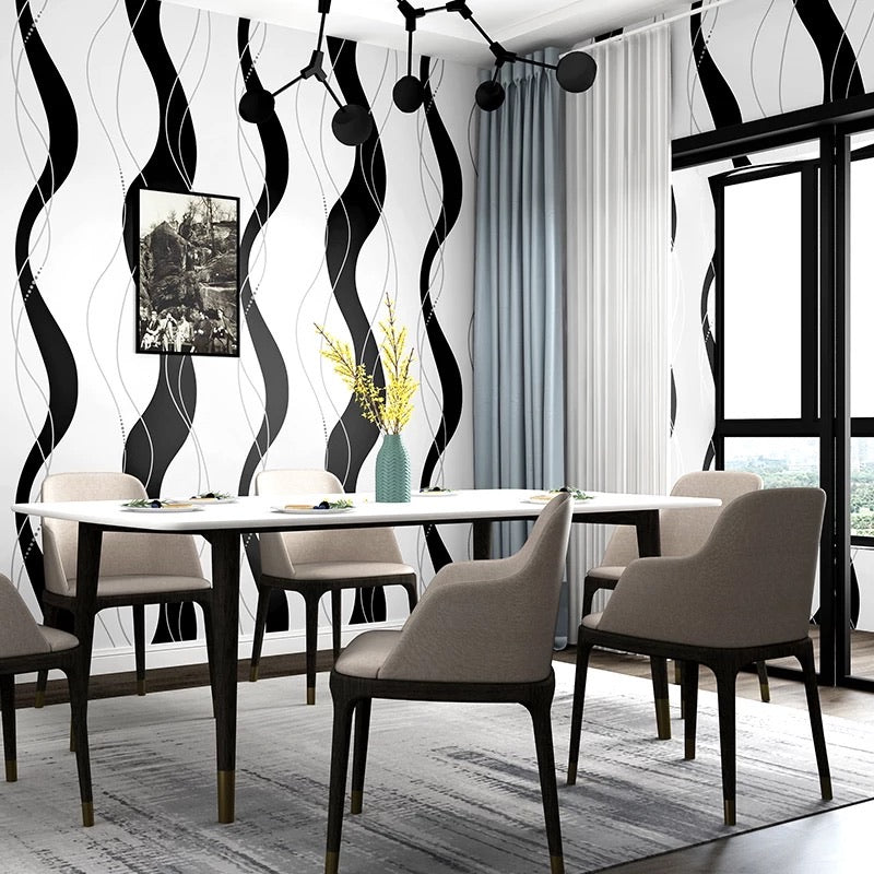 black-and-white-wallpaper-wallcovering-nordic-style-classic-striped-wallpaper-papier-peint