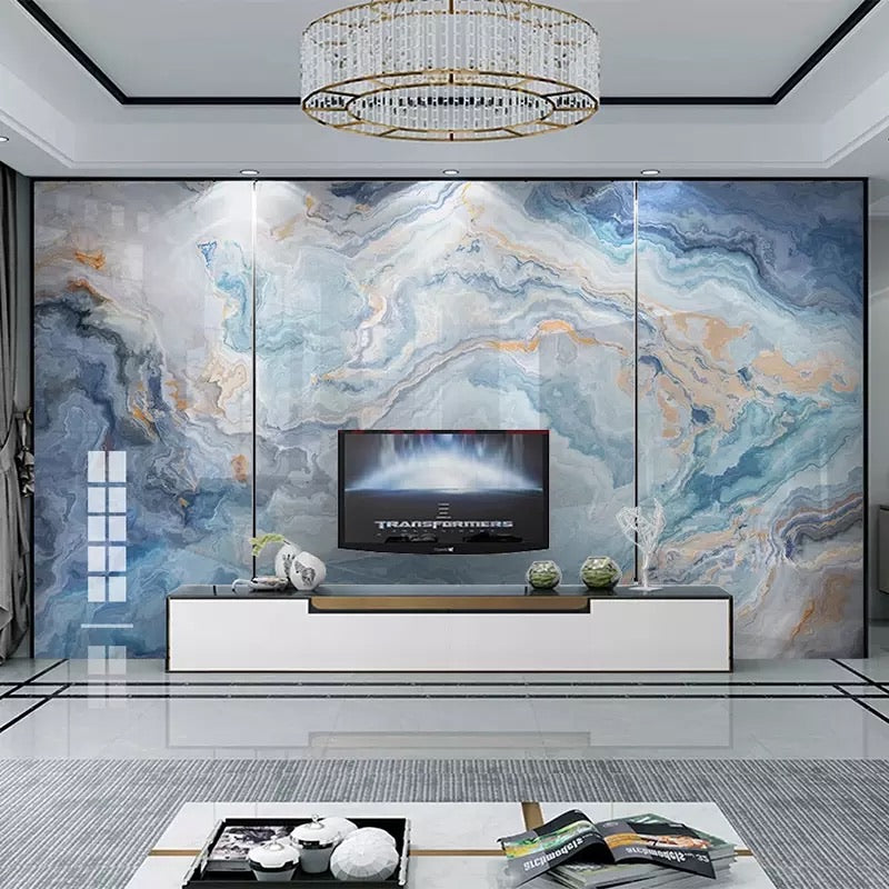 Custom Wallcovering Marble Effect Wallpaper Mural (㎡)