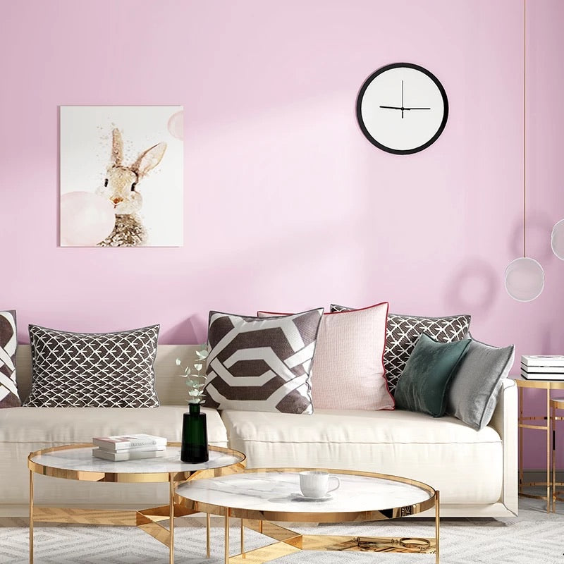 Nordic Style Minimalist Solid Color Wallpaper-Pink (5㎡)