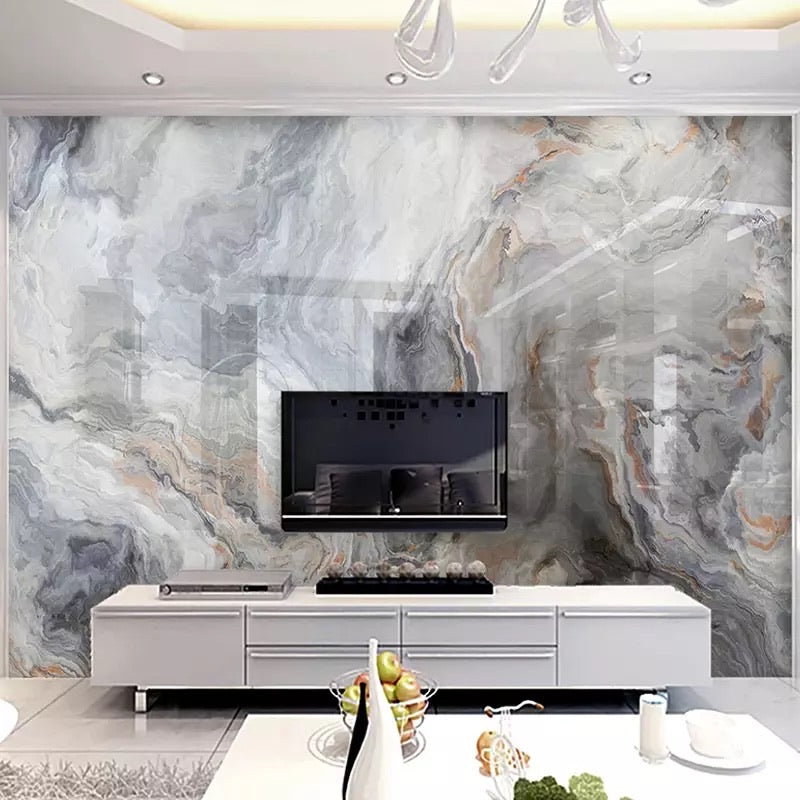 Custom Wallcovering Marble Effect Wallpaper Mural (㎡)