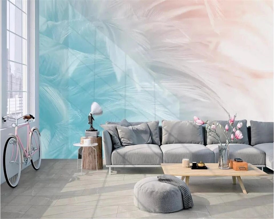Custom Feather Wallpaper Mural Modern Wallcovering