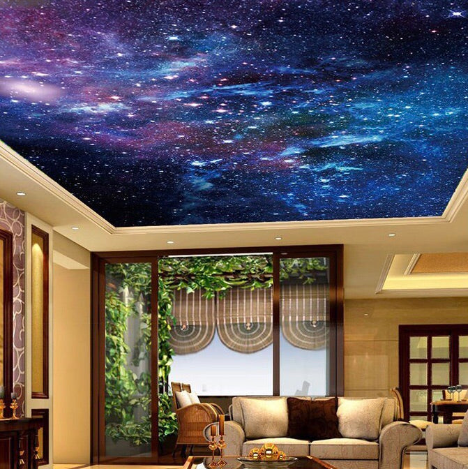 Custom Wallcovering Ceiling Mural Cosmic Stars Wallpaper