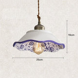 Chinese Style Ceramic Pendant Light Retro Porcelain Hanging Lamp