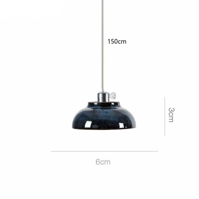Retro Mini Ceramic Pendant Light Chinese Style Hanging Lamp