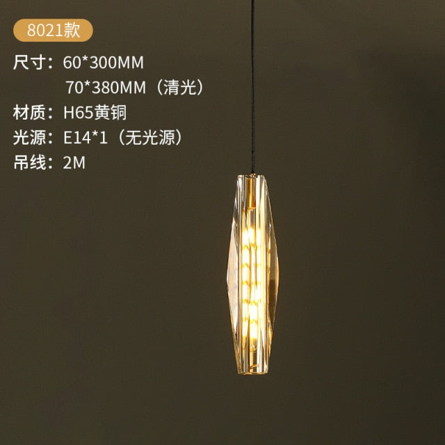 Luxury Lighting Diamond Shaped Crystal Pendant Lamp