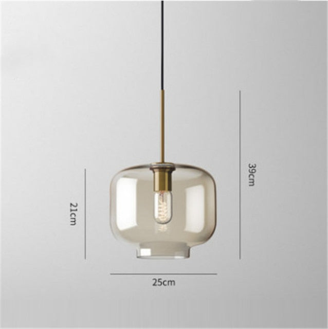 Modern Simple Led Pendant Light Glass Hanging Lamp