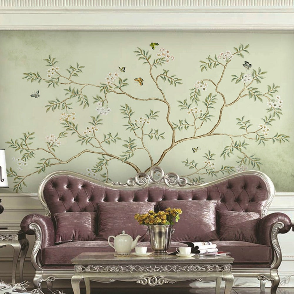 flower-butterfly-highlight-hand-painted-stylish-style-tv-background-wallpaper-living-room-bedroom-wall-paper-mural