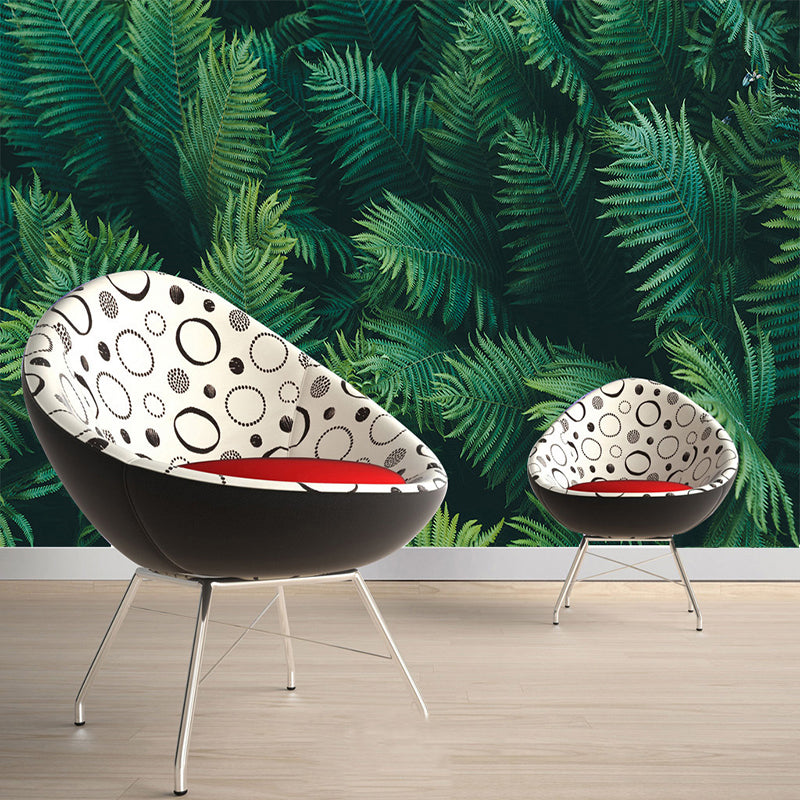 Custom Mural Wallpaper Green Leaves Forest Wallcovering | BVM Home