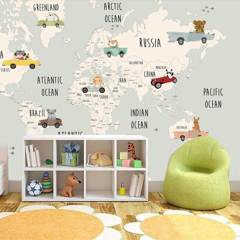 custom-size-wallpaper-cartoon-world-map-mural-for-kids-room