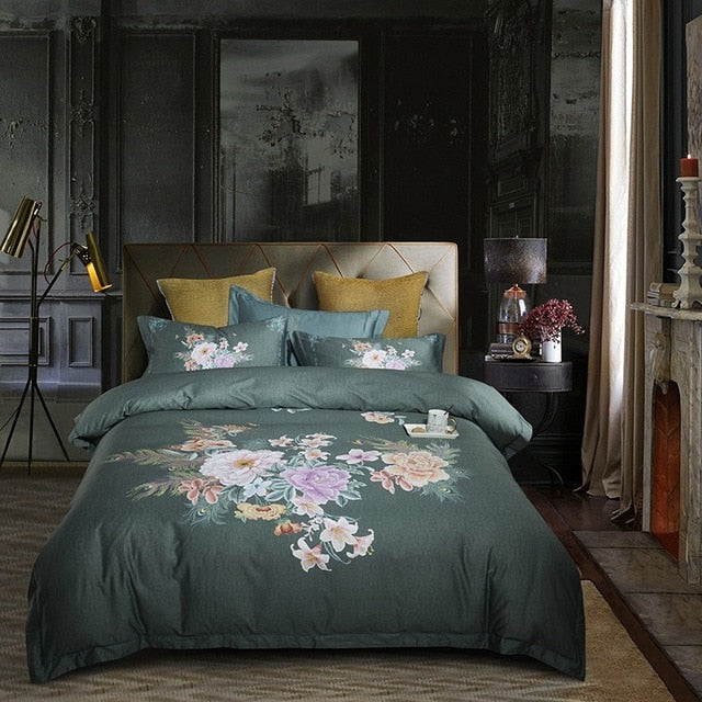 European Style Egyptian Cotton Bed Linen Floral Bedding Set