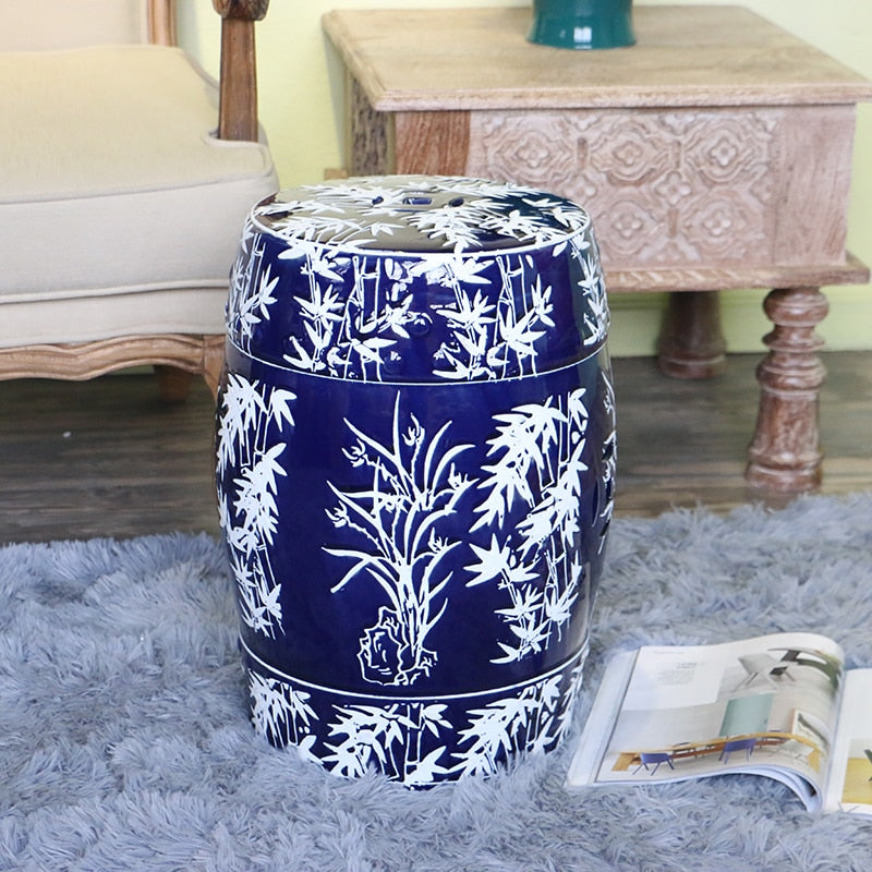 jingdezhen-blue-and-white-porcelain-bamboo-leaf-pattern-ceramic-stool-drum-creative-classical-chinese-style-decorations-stool-sofa-table