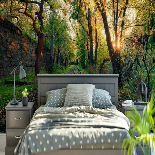 green-wallpaper-trees-nature-train-rail-nordic-wallpaper-living-room-bedroom-3d-mural-wallpaper-papel-de-parede-papier-peint-forest
