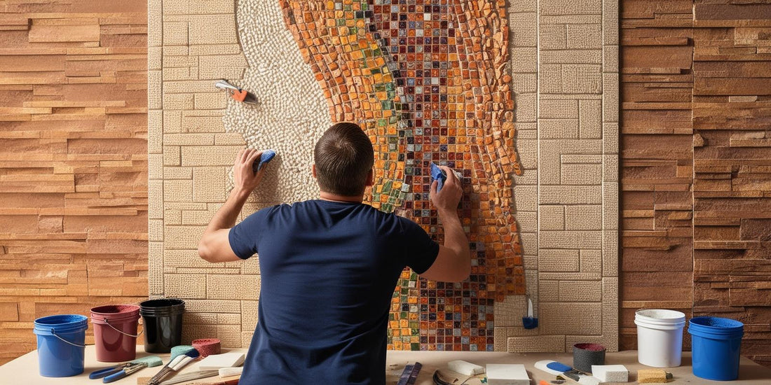 Colorful glass mosaic wall art adding elegance to modern interiors