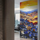 Custom-Luxury-Glass-Mosaic-Mural-Mountain-Village-Scenery