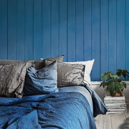 Blue Wood Panel Wallpaper