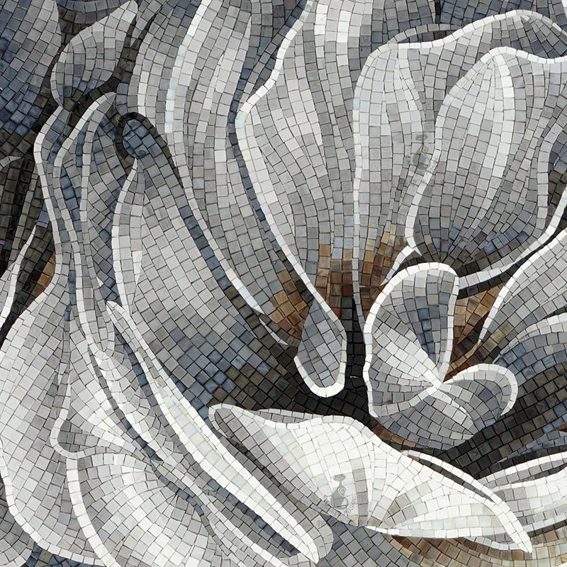 Custom Luxury Glass Mosaic Mural Bold Floral Design
