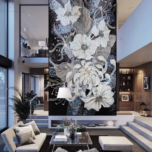 custom-glass-mosaic-mural-abstract-black-white-floral-mural
