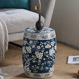 Chinese-style-blue and-white-porcelain-Ceramics-Stool-Side-Table-entryway-stool-home-decor-drum-stool