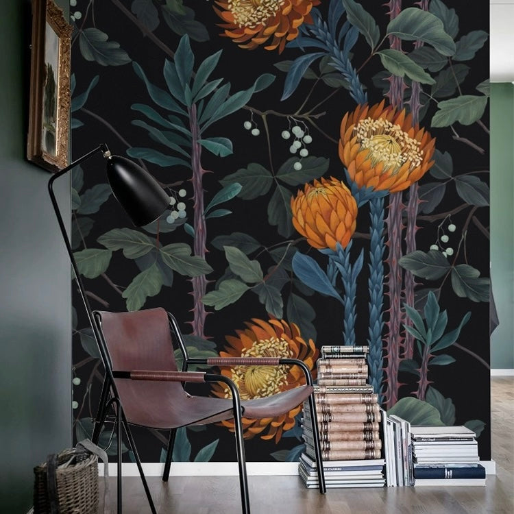 custom-wallpaper-vintage-floral-mural-bold-flowers