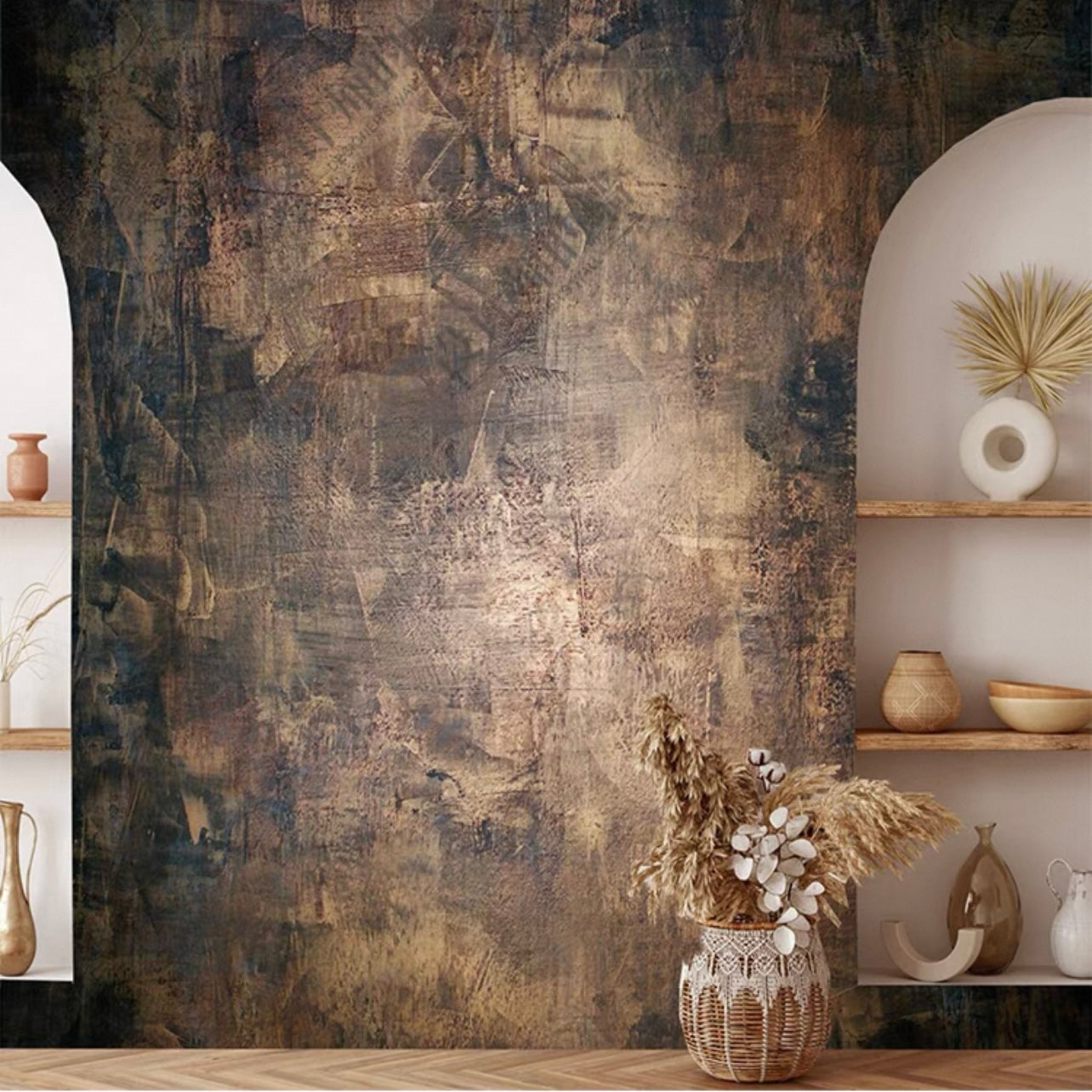 Retro Industrial Metal Effect Wallpaper for Restaurant