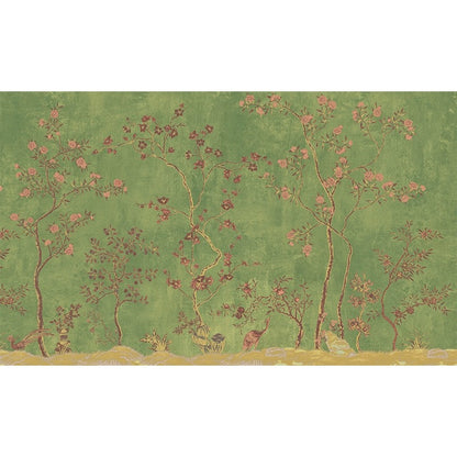 custom-wallpaper-vintage-pastoral-mural-birds-and-flowers