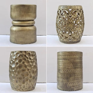 Artful-Retro-Bronze-Gold-Ceramics-Stool-Side-Table-entryway-stool-home-decor
