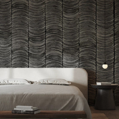 Nostalgic Brick Effect Custom Mural Wallpaper-Dark Grey